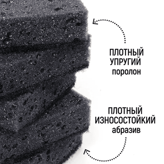Губка для посуды "Чистюля" 10L "Пенный эффект" 96*64*35 мм ЧЕРНЫЕ (10 шт.упак)