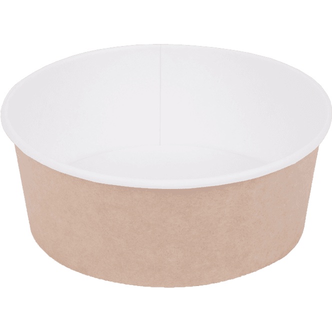 Контейнер/салатник/супница бумажный круглый 1000 мл OSQ Round Bowl D-150 мм, без крышки