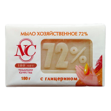 Мыло кусковое хозяйственное 180 г 72% с глицерином, светлое НК Мыло кусковое хозяйственное 180 г 72% с глицерином, светлое НК