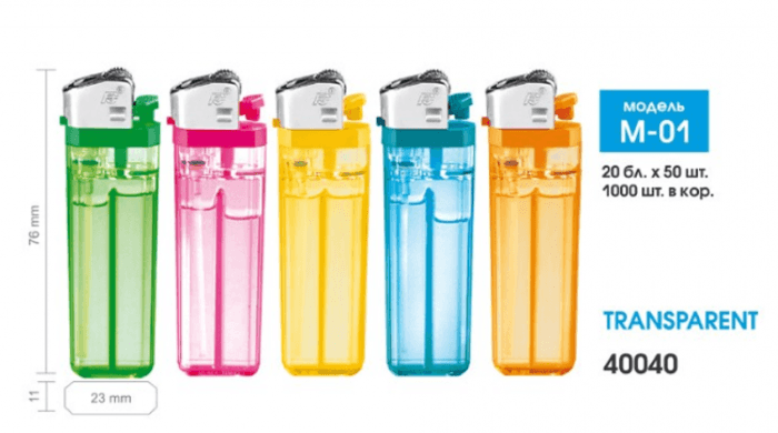 Зажигалка механика Flameclub М-01 Transparent (50 шт.упак) Зажигалка механика Flameclub М-01 Transparent (50 шт.упак)