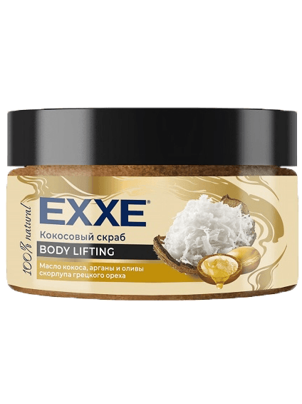 Кокосовый скраб для тела 250 мл "EXXE" BODY LIFTING Масло кокоса, арганы и оливы Кокосовый скраб для тела 250 мл "EXXE" BODY LIFTING Масло кокоса, арганы и оливы